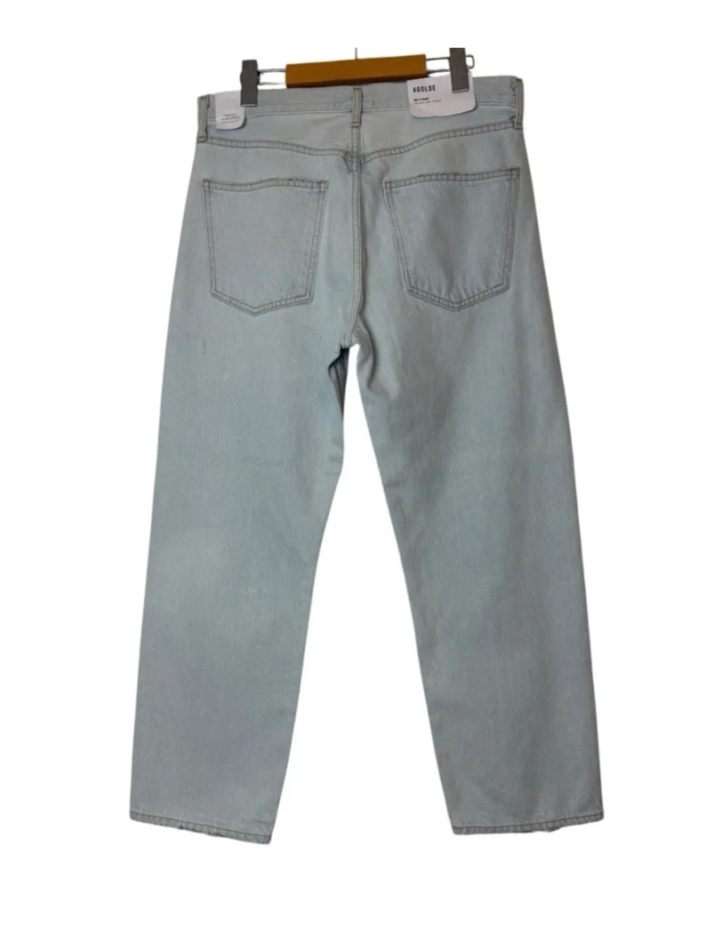 NWT AGOLDE 90s Mid Rise Straight Crop Jeans Distressed Light Wash Size 29 - Picture 7 of 12